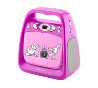 RADIO PORTATILE GOGEN Bob e Bobek Karaoke, Lettore CD integrato, 2,4W, Rosa