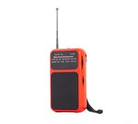 Radio portatile, radio AM FM con jack per cuffie, transistor tascabile compatto per viaggi, campeggio, alimentazione, facile sintonizzazione per anziani, nero (rosso)
