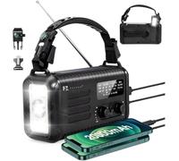 Radio Portatile Ricaricabile Dinamo FM/AM/SW Radio a Batteria 20.000mAh Campeggio Accessori, Radio Dab, Lampada Dinamo, Lampada Ricaricabile, Kit di Sopravvivenza, Materiale Militare, Accessori