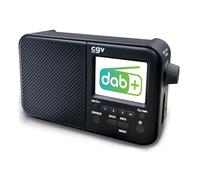 Radio portatile ricaricabile DR7+: FM e Dab+, con batteria, sveglia programmabile, schermo a colori, 40 preset e jack per auricolari, colore: nero