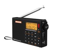 Radio Portatile SIHUADON R108 FM AM SW Radio multibanda Ricaricabile Eccellente Ricezione Visualizzazione Dell'Ora Retroilluminazione Della Radio Digitale Tempo Di Sospensione Allarme Nero
