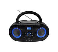 Silva Schneider MPC 25.7 BT - Lettore CD portatile con Bluetooth, radio FM PLL, riproduzione USB MP3, suono stereo, 5 profili sonori, display LCD, illuminazione a LED, alimentazione a batteria, AUX e