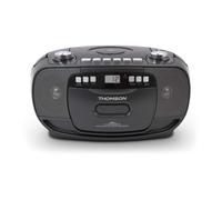 Radio portatile Thomson RK200CD AM FM CD Cassette LCD Nero Aux Batteria AC 2x2,4W