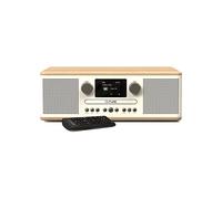 Pure Classic C-D6 Sistema Musicale (Lettore CD, DAB+/FM, Bluetooth, AUX, USB, Sveglia/Timer per il Sonno) Cotone Bianco/Quercia