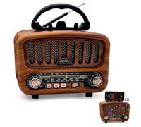 Radio retrò con Bluetooth, portatile AM/FM/SW con supporto per cellulare, nostalgia piccola con batteria da 1800 mAh, supporta la funzione USB/TF/TWS, radio da cucina per ufficio, casa, viaggi