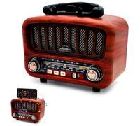 Radio retrò con Bluetooth, portatile AM/FM/SW con supporto per cellulare, nostalgia piccola con batteria da 1800 mAh, supporta la funzione USB/TF/TWS, radio da cucina per ufficio, casa, viaggi (rosso)