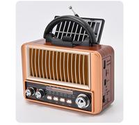 Radio retrò ricaricabile portatile AM FM SW con USB AUX e energia solare