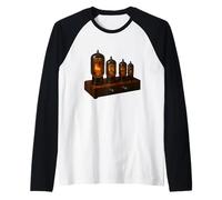 Radio retrò Tubi a Vuoto incandescente Maglia con Maniche Raglan