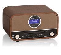 Roadstar HRA1782ND+BK Sistema Micro Vintage, Radio DAB/ DAB+/ FM, Lettore CD-MP3/ CDR/ CDRW, Stereo, Bluetooth, USB, AUX IN RCA, Telecomando, Connessione per Cuffie, Retrò, Nero