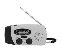 Radio solare a manovella 1200 mAh 12,8x6x4,5 cm Grigio argento