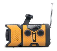 Radio Solare A Manovella con Torcia A LED, Radio Meteorologica Portatile AM7172