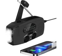 Radio solare di emergenza, radio a manovella con funzione di ricarica USB, NOAA casa e campeggio, radio meteo con AM/FM, dinamo torcia a manovella, allarme SS, radio a manovella portatile