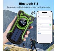 Radio solare portatile a manovella AM/FM/meteo con torcia LED blu