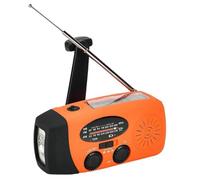 Radio Solare Portatile con FM, Radio Solare a manovella, Radio a manovella di Emergenza e Torcia per emergenze, Campeggio Orange