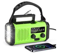 Radio solare portatile da 10.000 mAh, radio a manovella AM/FM con batteria esterna ricaricabile da 10.000 mAh, 3 modalità, torcia a LED, lampada da lettura LED, allarme SOS, manovella dinamo e
