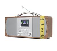 Radio Stereo LEMEGA DR6 DAB,Doppio Altoparlante,Bluetooth,FM,Sveglia,Noce | Sistema stereo 2.0 ad alto rendimento,radio DAB con alimentazione da rete,mobile in legno,sveglia,camera da letto,soggiorno