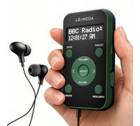 Radio Tascabile LEMEGA PR1L DAB/FM,Ricaricabile,Blocco Tasti | 40 stazioni memorizzabili,display LCD,solo 65 g,fino a 12 ore di autonomia della batteria,radio da viaggio,cordino,USB-C