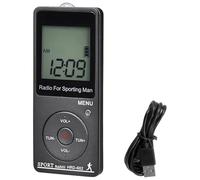 Radio tascabile ricaricabile Am Fm, ricevitore stereo FM digitale portatile, piccolo per riunioni sportive, cavo USB per auricolari e cordino inclusi