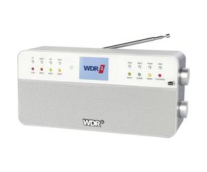 Radio WDR, 8 tasti di memoria per trasmettitore WDR, telecomando, Bluetooth, jack per cuffie, display a colori, suono stereo, AUX-in, argento, radio digitale
