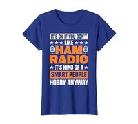 Radioamatori Smart People Hobby Anyway Operatore Radio Maglietta, Donna, Blu Reale, L