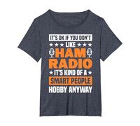 Radioamatori Smart People Hobby Anyway Operatore Radio Maglietta, Donna Plus-Size, Pervinca, 1X