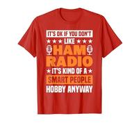 Radioamatori Smart People Hobby Anyway Operatore Radio Maglietta, Uomo, Rosso, M