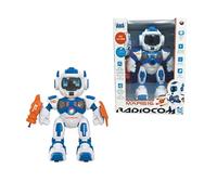 Radiocom - Mars 16 - Robot RC 2.4GHz per bambini - Cammina, gira, trasla - Spara dardi - Racconta storie - Braccio oscillante - Voce e musica - Luci - Programmabile - Modalità demo - Volume regolabile