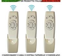 RADIOCOMANDI 3 PZ X CENTRALE SERRANDE FR 433,92 MHZ SALI SCENDI STOP SIMULTANEO