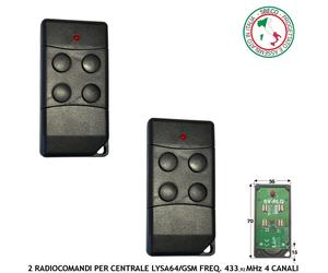 Radiocomando 4 Canali 2 Pezzi Per Centrale LysaGSM evo Antifurto Radio Sydra GSM