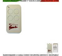 Radiocomando Telecomando Frequenza 433,92 Rolling Code 66 Bit 4 Canali Securvera