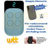 Radiocomando telecomando per cancello universale x NICE smilo 433 92 MHz 4 tasti