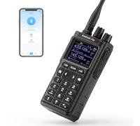 Radioddity GS-10B Radio Ham 10W Portatile, Radio Bidirezionale Lunga Portata con APP Programmabile, UHF/VHF/FM Aviazione, Dual PTT, Batteria 2500mAh & USB-C, Riduzione Rumore & Sincroniz. Canali
