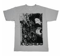 Radiohead T Shirt Scribble Band Logo Nuovo Ufficiale Uomo Grigio Size L