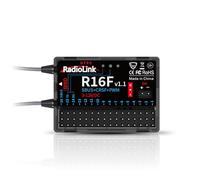 Radiolink R16F Ricevitore RC a 16 canali, controllo della telemetria di tensione a lungo raggio per aerei, jet, barche, auto Funziona per il trasmettitore RC T16D/T12D/T8FB/T8S/RC8X/RC6GS V3/RC4GS V3