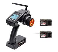 Radiolink RC4GS V3 - Trasmettitore RC a 5 canali e 2 ricevitori R6FG Gyro, 2,4 GHz 400 m Surface Remote Controller 30 modelli di memoria per RC Crawler, Drifting, Bash, Serbatoio, Auto e Barche