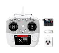 Radiolink T12D Trasmettitore RC 12 canali ricevitore R12F con telemetria, supporto modulo lungo raggio ELRS/TBS Crossfire, per aereo RC, drone, auto, barca (modalità 2 acceleratore sinistro)