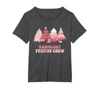 Radiologia Festive Crew Infermiera Natale Maglietta, Donna Plus-Size, Grigio Scuro, 1X