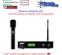 Radiomicrofono Multifrequenza 1 Canale UHF Con Microfono Wireless 100 Frequenze