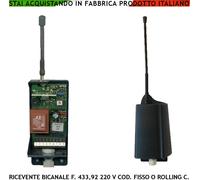 RADIORICEVENTE 433,92 MHz BICANALE 220 V AUTOMATISMI ALLARME CODICE FISSO R CODE