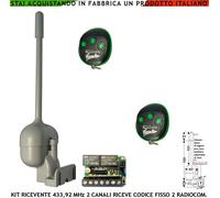 Radioricevente Fr. 433,92 MHz 2 Radiocom. 2 Canali 12/24 V Codice Stealth 2 Relè