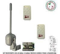 Radioricevente Freq. 433,92 MHz 2 Relè 12/24 V 2 Radiocom. 4 Canali Rolling Code