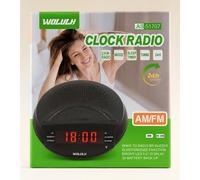 Radiosveglia AM FM 24 Ore Display Digitale Timer Tuning Snooze Antenna a Filo