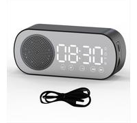 Radiosveglia con altoparlante Bluetooth wireless e doppia sveglia per la casa, nera