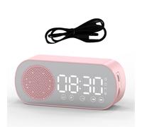 Radiosveglia con altoparlante Bluetooth wireless e doppia sveglia per la casa, rosa
