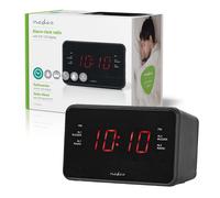 RADIOSVEGLIA DIGITALE AM FM AUX SNOOZE DISPLAY A LED 0.9" DUE ALLARMI NERO NEDIS