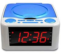 Radiosveglia digitale con lettore CD, riproduzione USB, doppio altoparlante, display LCD, luminosità regolabile per uso domestico e ufficio