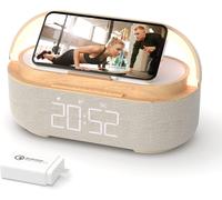 Radiosveglia Digitale Con Ricarica Wireless, Radio FM Sveglia Con Allarme Con Ti