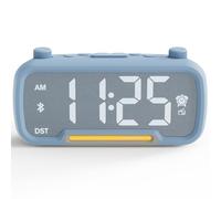 Radiosveglia Digitale da Comodino, FM Radio Sveglia con Altoparlante Bluetooth, Luce Noctturna, Porta USB & Type C, Snooze, Volume e Luminosità Regolabili, Sveglia per Sordi | Bambini | Adolescenti