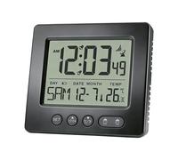 Radiosveglia Digitale, Radiosveglia con 2 Orari di Allarme, Termometro, Orologio Radiocontrollato, 5 Minuti