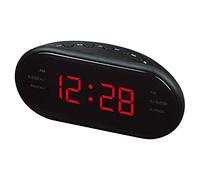 radiosveglia FM/AM, sveglia digitale da comodino con Doppio Allarme silenziosa, orologio led elettrica cameretta with snooze e regolare il volume, batterie backup